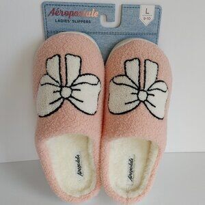 Pink Bow Slippers Cozy - Women's size Large 9-10 NWT